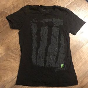 Black Monster logo short sleeve shirt